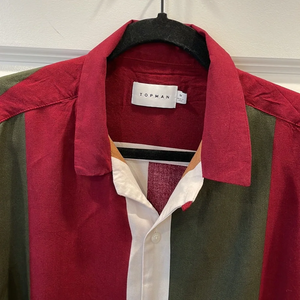 Men’s Topman Multicolored Striped Button Down Shirt M - Picture 4 of 8